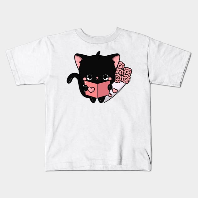 Valentine's cat Kids T-Shirt by sheelashop